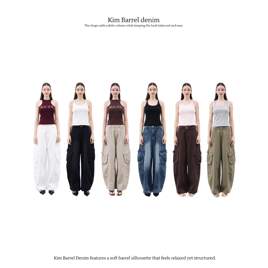 Bave official - Kim Barrel denim กางเกงยีนส์