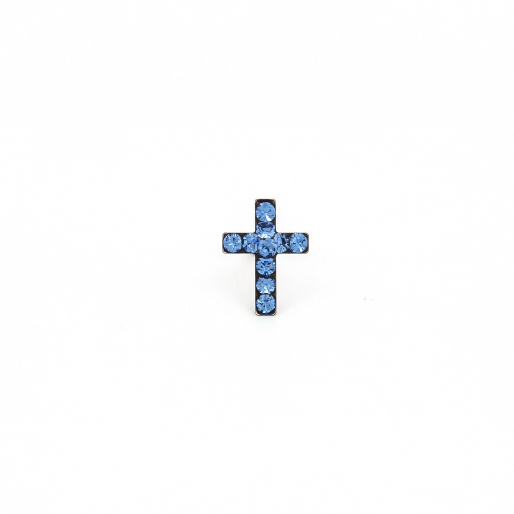 S3609WSTX SENSITIVE EARRING CROSS SAPPHIRE
