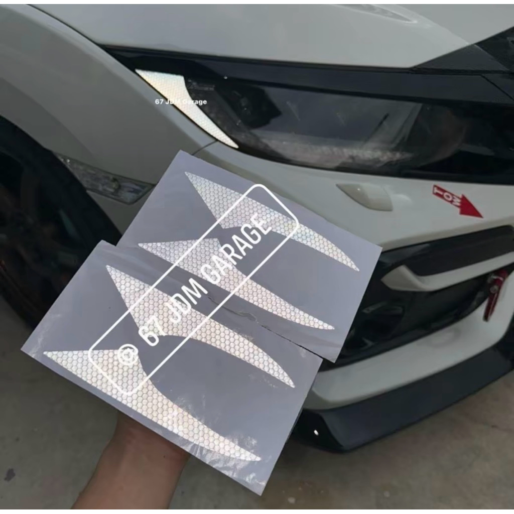 แถบสะท้อนแสงขาว มุมไฟหน้า Civic FC FK