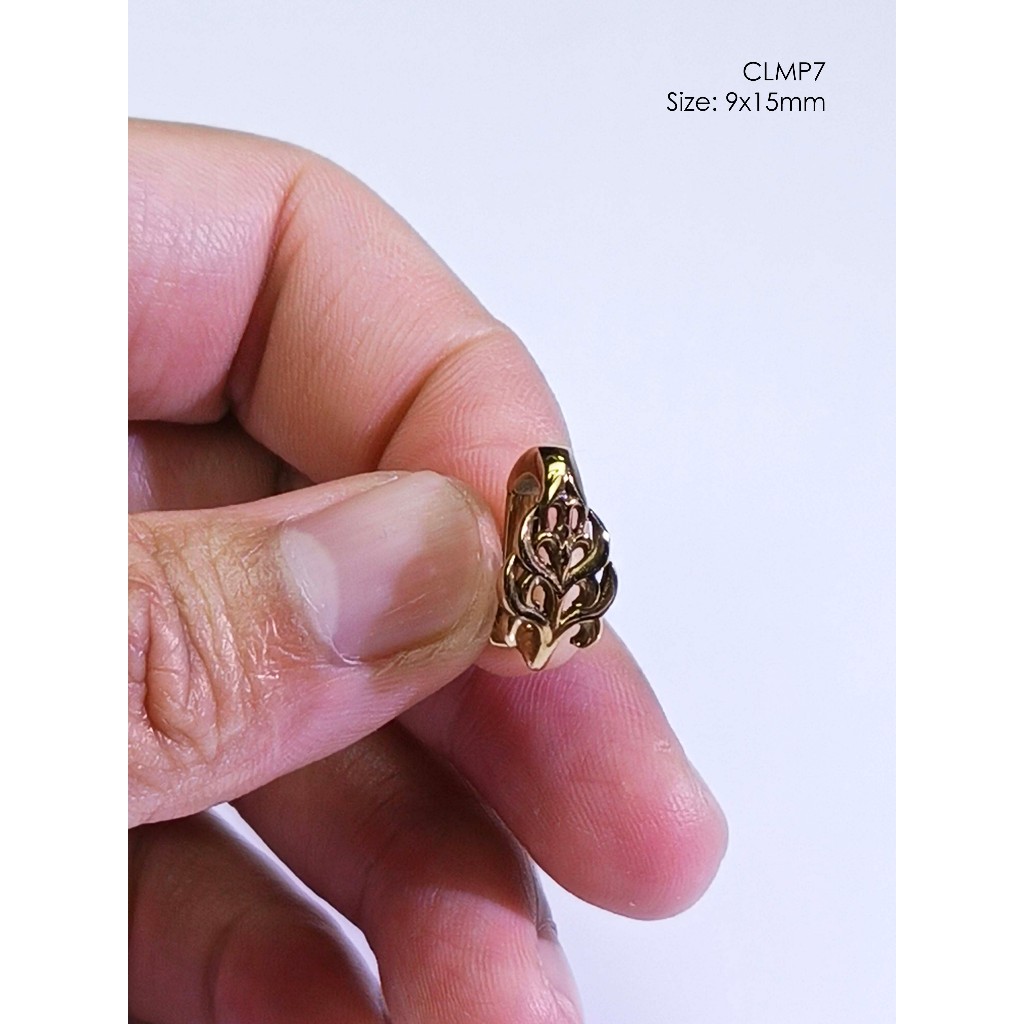 CLMP7GoldenBronze amulet casing clamps self-installation จี้ประดับ กรอบพระ บรอนซ์ทอง