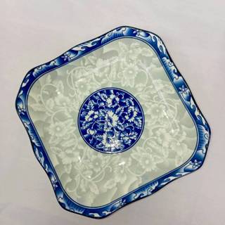 จานเซรามิก 7 นิ้ว จานเปล จานเหลี่ยม จานลายคราม ทำจากเซรามิกเ…