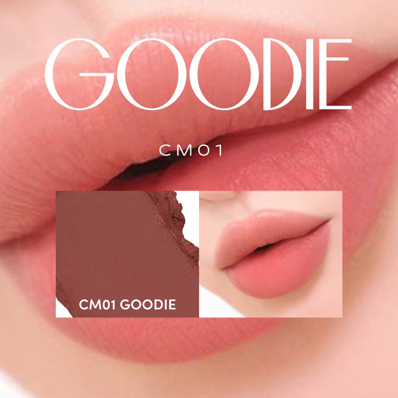 แบ่งขายลิปสติกขนาดทดลองขนาด 0.25g. แถมแปรงทาลิป SUPERMOM Cloudy matte lipstick สี CM01 GOODIE
