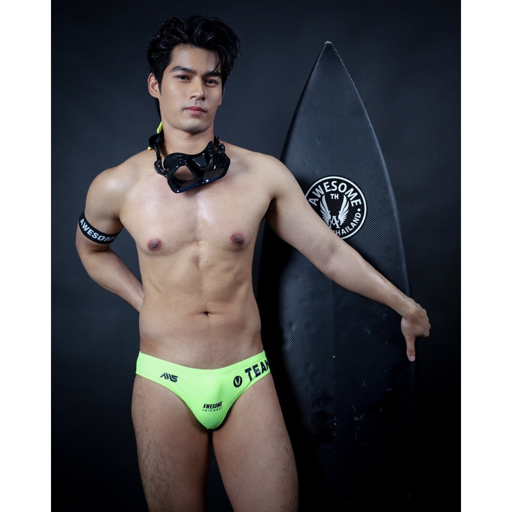 SW149 กางเกงว่ายน้ำเนื้อแมท   สไตล์บีกีนี่เอวต่ำ Awesome sport