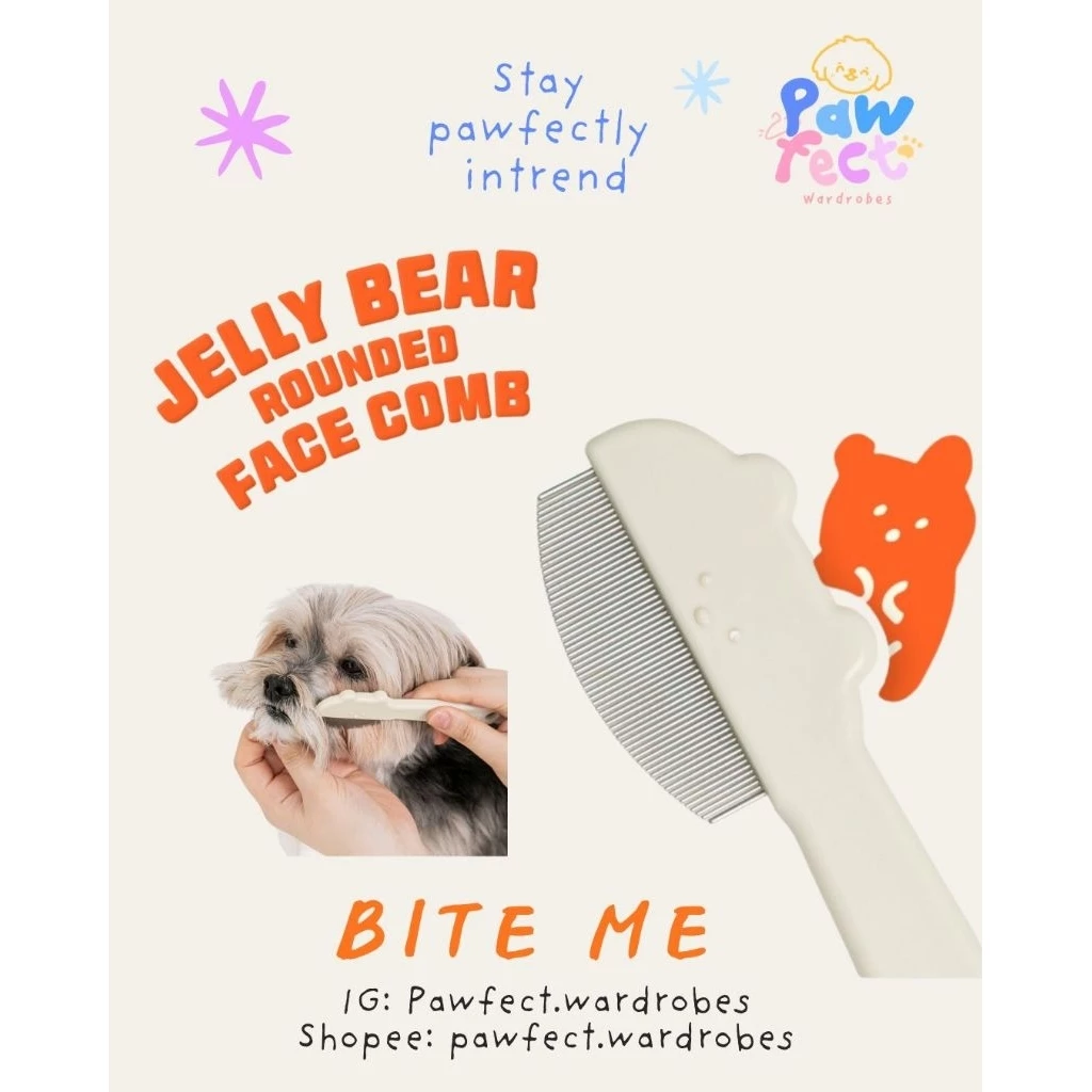 [พร้อมส่ง] biteme หวีกลม หวีขนน้องหมา น้องแมว rounded face comb