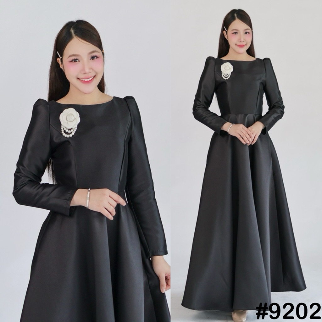 VO9202 สไตล์เจ้าสาวมินิมอล งานมุสลิม งานพิธีทรงสุภาพ ชุดไปงานแต่ง ชุดออกงาน เดรสเพื่อนเจ้าสาว [LUXURY707]