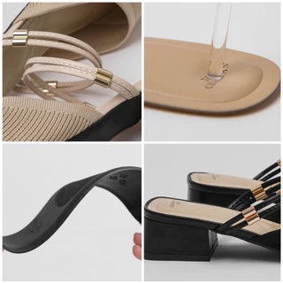 CHAAKAN [นำเข้าเกาหลี 100%] Share Knit Bloafer รองเท้าเปิดส้นผู้หญิง ผ้าถัก ระบายอากาศ ไม่อับ ใส่ได้ 2 แบบ สูง 3.5ซม.