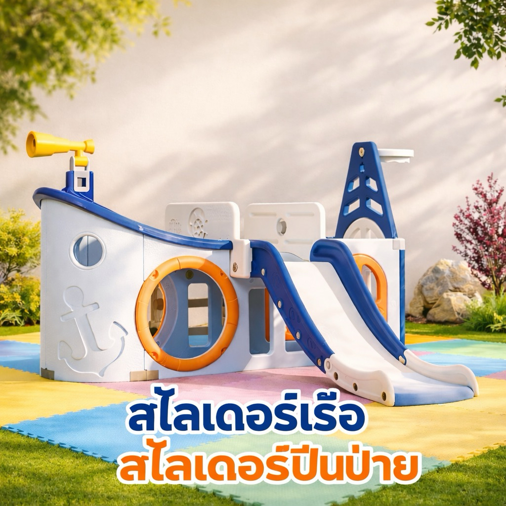 สไลเดอร์เรือ สไลเดอร์ปืนป่าย สไลเดอร์เรือนักสำรวจ
