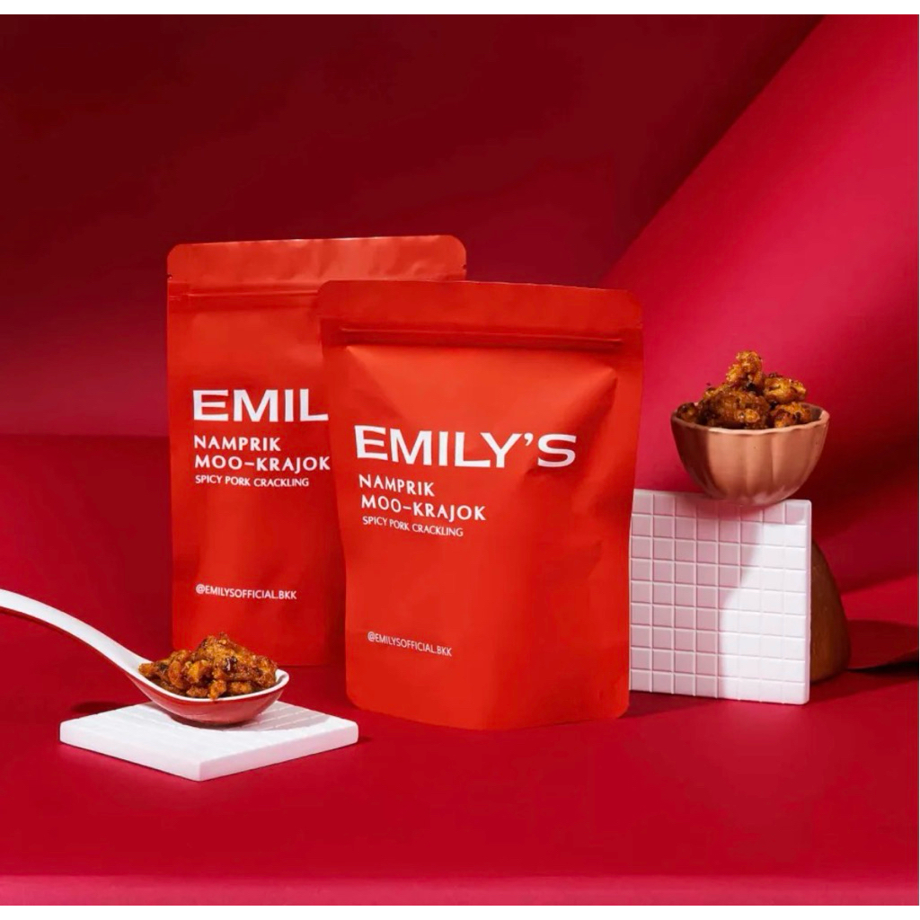 [ส่งด่วน] Emily’s ไก่ฉีก น้ำพริกหมูกระจก น้ำพริกหนังปลาแซลมอน 100 กรัม/หมูคุโรบุตะอีมีลี่/วากิวเนื้อ