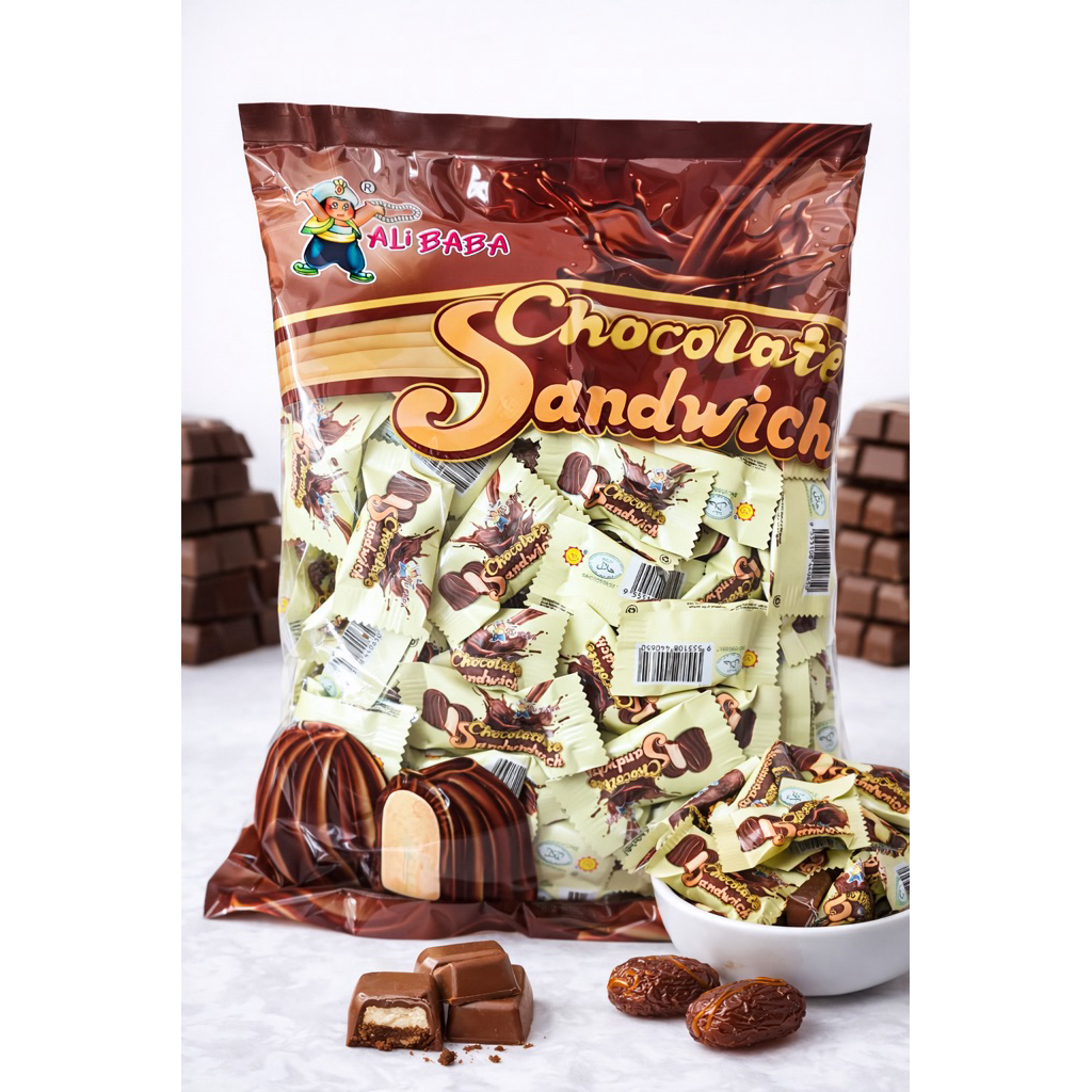 Gary Chocolate sandwich (ช็อกโกแลตแซนวิช) 1 ถุงมีประมาณ 140 เม็ด