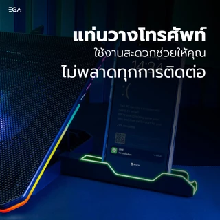 พัดลมโน๊ตบุ๊ค EGA Type CP4, CP5 , CP6 พัดลมรองโน๊ตบุ๊ค Gaming Cooler Pad พัดลมระบายความร้อนโน๊ตบุ๊