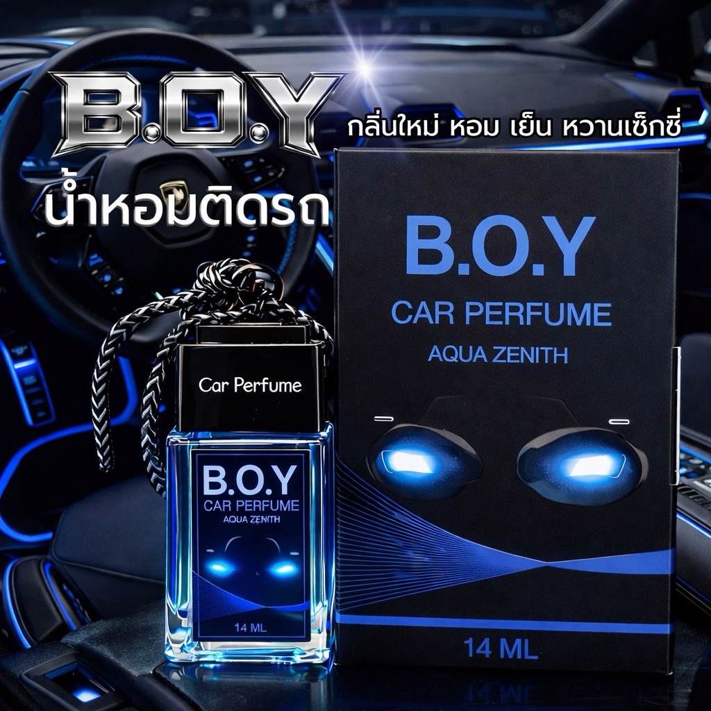น้ำหอมรถยนต์บอยสีฟ้ากลิ่นใหม่