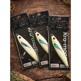 A-013 เหยื่อจิ๊กสีเขียวเรืองแสง Glow Green Hologram Jig 30g-150g งานทะเล