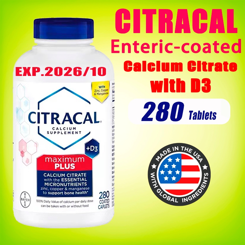 Bayer Calcium Citrate + D3 280 Caplets แคลเซียม