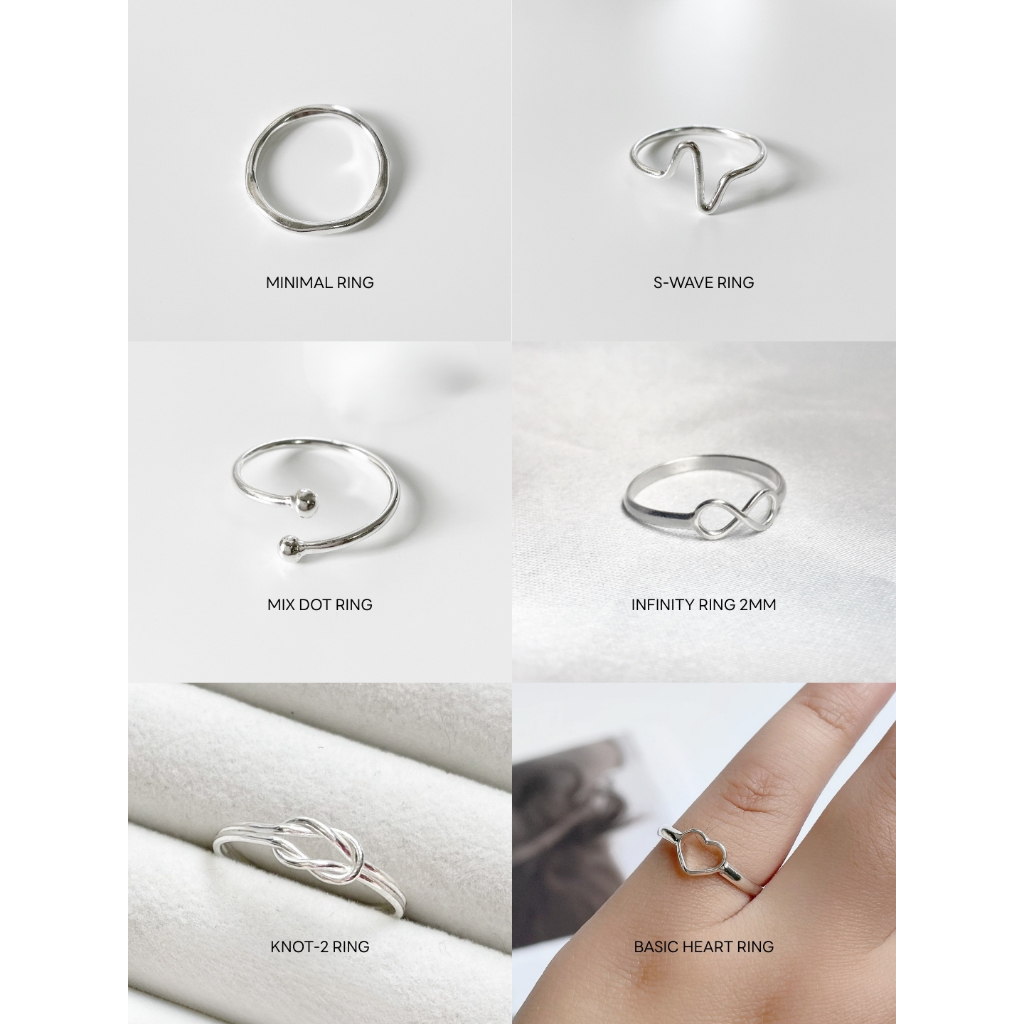 ( Adelyn ) รวมแหวนเงินแท้ แหวนเงิน Nickle free