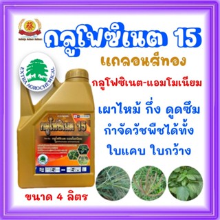 กลูโฟซิเนตแอมโมเนียม15*น้ำเขียว*  (แกลอนสีทอง4ลิตร)