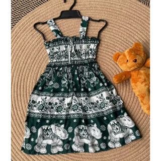 ชุดเดรสลายช้างเด็กผู้หญิง size L