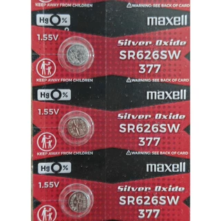 🔘 ถ่านนาฬิกา Maxell 377 SR626SW ของแท้ ถ่านกระดุม 1.55V 🔘