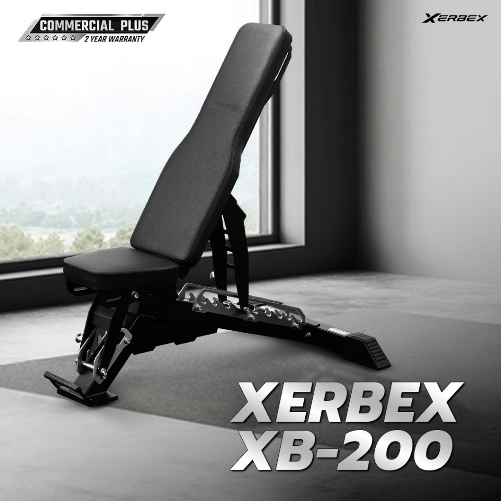 Xerbex เก้าอี้ยกดัมเบล รุ่น XB-200  เกรด Commercial Weight Bench เก้าอี้ยกน้ำหนัก ปรับตั้งตรง 90 องศาได้