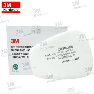 3M 5N11 กล่อง 10 แผ่น แผ่นกรองหน้ากากกันสารเคมี ฝุ่น ละออง แก๊ส (ของแท้ 100%) มาตรฐาน N95