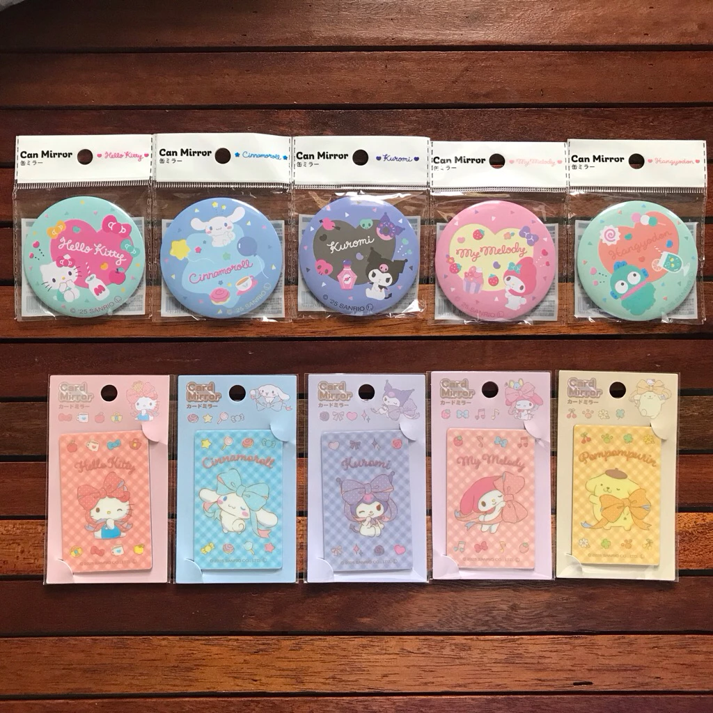 Sanrio กระจกพกพา card mirror/can mirror ของแท้ ญี่ปุ่น