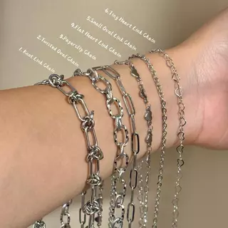 Dearly.Hug - Bracelet สร้อยข้อมือสแตนเลสสีเงิน สินค้าพร้อมส่ง