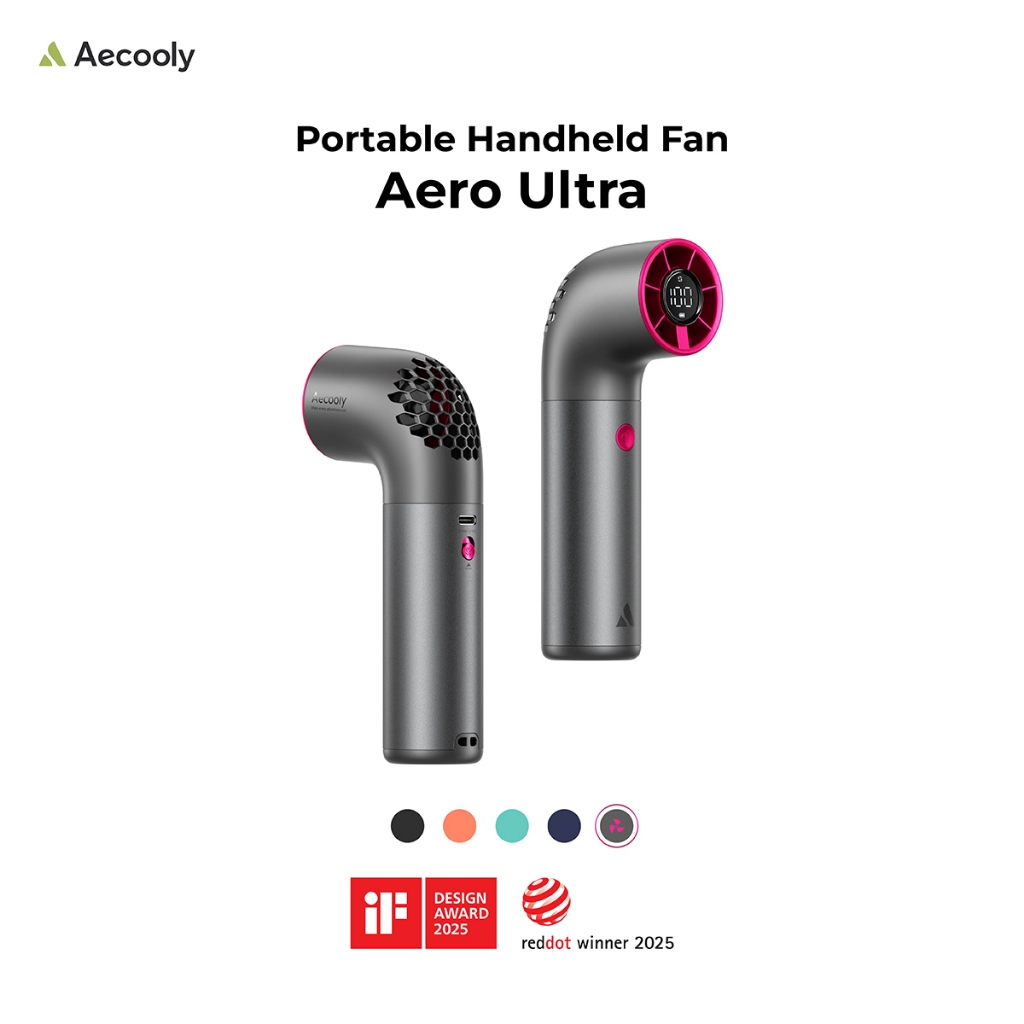 (EL)  Aecooly พัดลมมือถือ Aero Ultra 4500mAh พัดลมพกพาแรงลมเทอร์โบ 7 ระดับ มีจอ LED