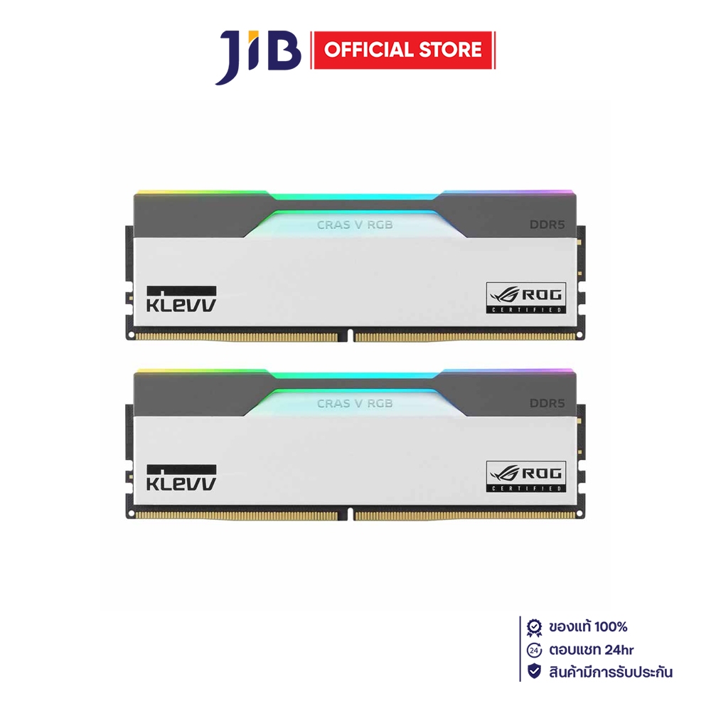32GB (16GBx2) DDR5 6200MHz RAM (หน่วยความจำ) KLEVV CRAS V RGB ROG CERTIFIED - AMD EXPO INTEL XMP CL3