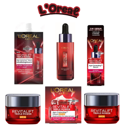 ลอรีอัล ปารีส รีไวทัลลิฟท์ ทริปเปิล พาวเวอร์  6 - 30 มล. (สีแดง) ราคาถูก Shopee Lazada