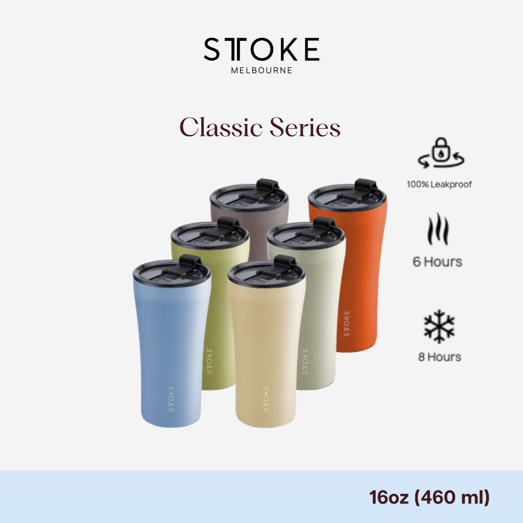 Sttoke Melbourne - The Commuter Earth Series 16oz กระติกน้ำเซรามิก แก้วน้ำเคลือบเซรามิก ไร้กลิ่นสเตน