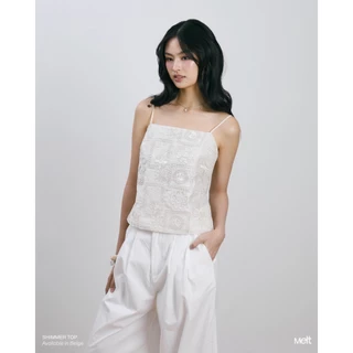 MELT.INMOMENTS Shimmer Top สายเดี่ยวผ้าปัก กลิตเตอร์ (พร้อมส่ง)
