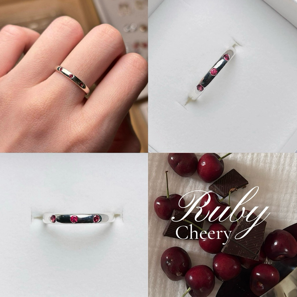 winterwinter silver925 jewelry : แหวนเงินแท้ ประดับพลอยทับทิม