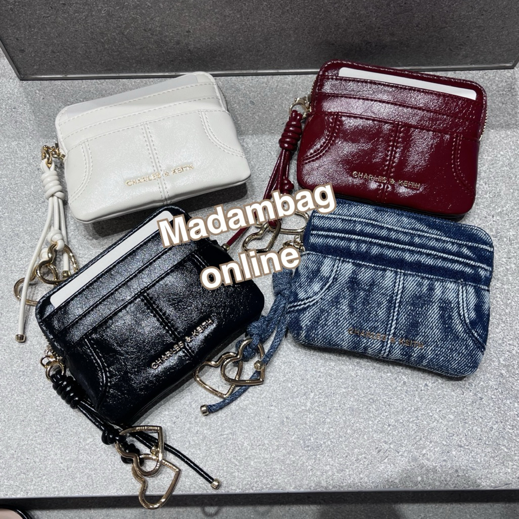 Charles & Keith Ciara Top Zip Card Holder กระเป๋าสตางค์ใบสั้น กระเป๋าใส่บัตร