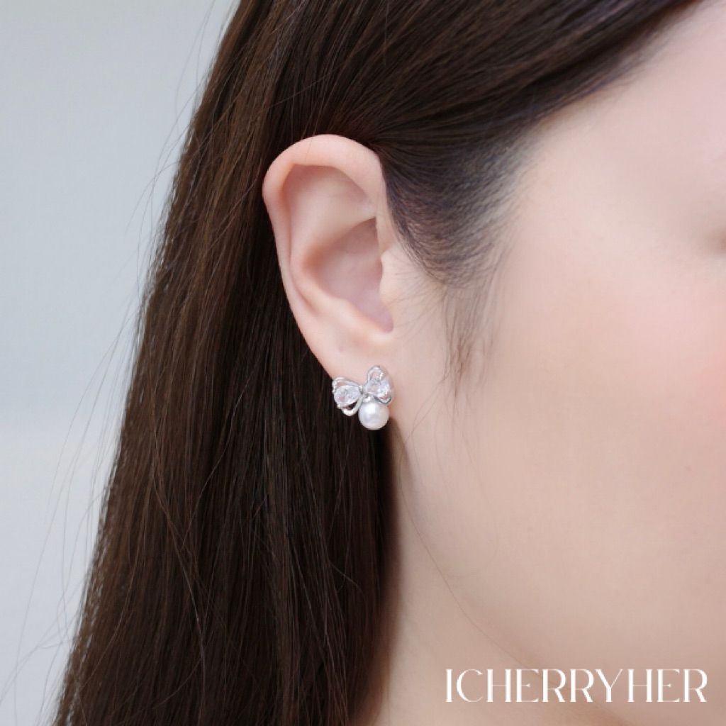 Icherryher - Bow Obsession Earrings (ต่างหู)
