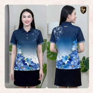 MAWIN เสื้อโปโลลายดอกไม้ ใส่ได้ทั้งผู้ชายและผู้หญิง