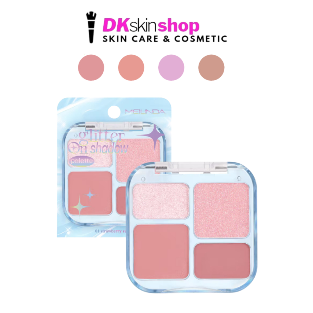 เมลินดา กลิตเตอร์ ออน แชโดว์ พาเลทท์ MEILINDA GLITTER ON SHADOW PALETTE (ปริมาณ 6.8g.) มีให้เลือก 4 เฉดสี