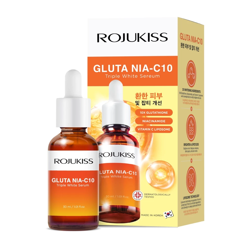 ROJUKISS Gluta Nia-C10 Triple Whitening Serum 30 ml โรจูคิส วิตามินซีเซรั่ม จัดการริ้วรอย จุดด่างดำ thumbnail 9
