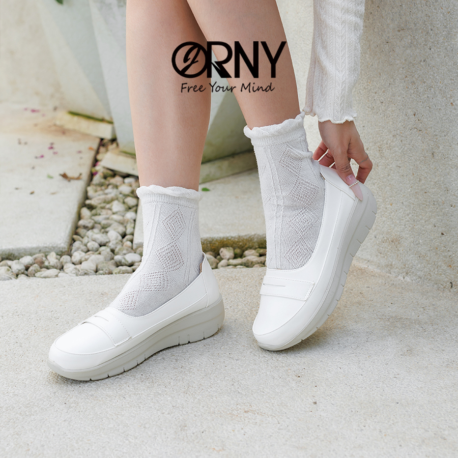 ORNY - รองเท้าผู้หญิง OY270 พื้นนุ่ม มีซัพพอร์ตอุ้งเท้า ใส่ทำงาน เดินสบาย ไม่กัดเท้า