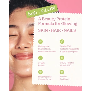 Kojo Glow Plant based Protein โคโจ โกลว์ โปรตีนจากพีชสูตร ผิว ผม เล็บ แบบกล่อง 1 กล่อง 5 ซอง