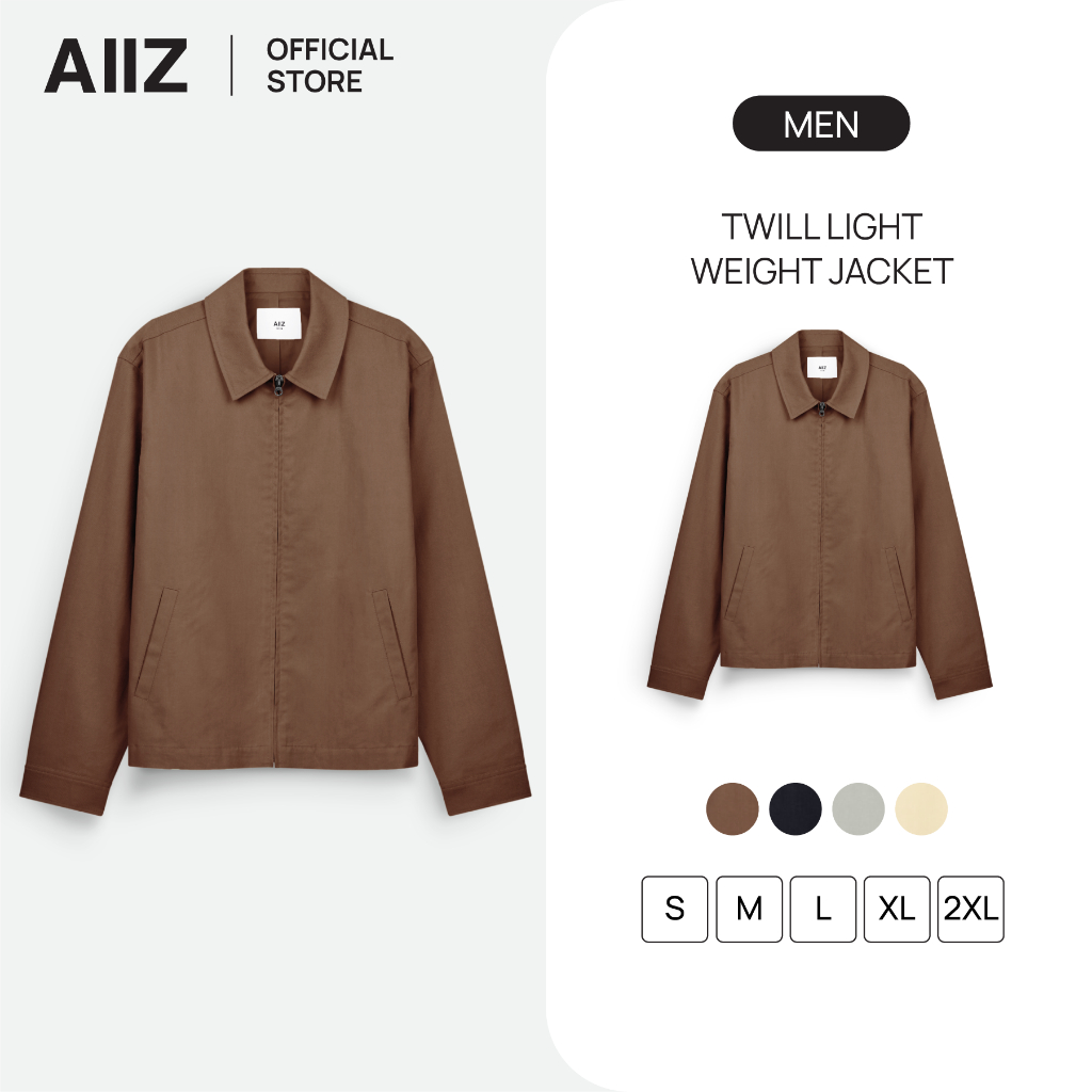 AIIZ เสื้อบอมเบอร์แจ็กเก็ตผ้าไนลอน Men's Lightweight Nylon Bomber