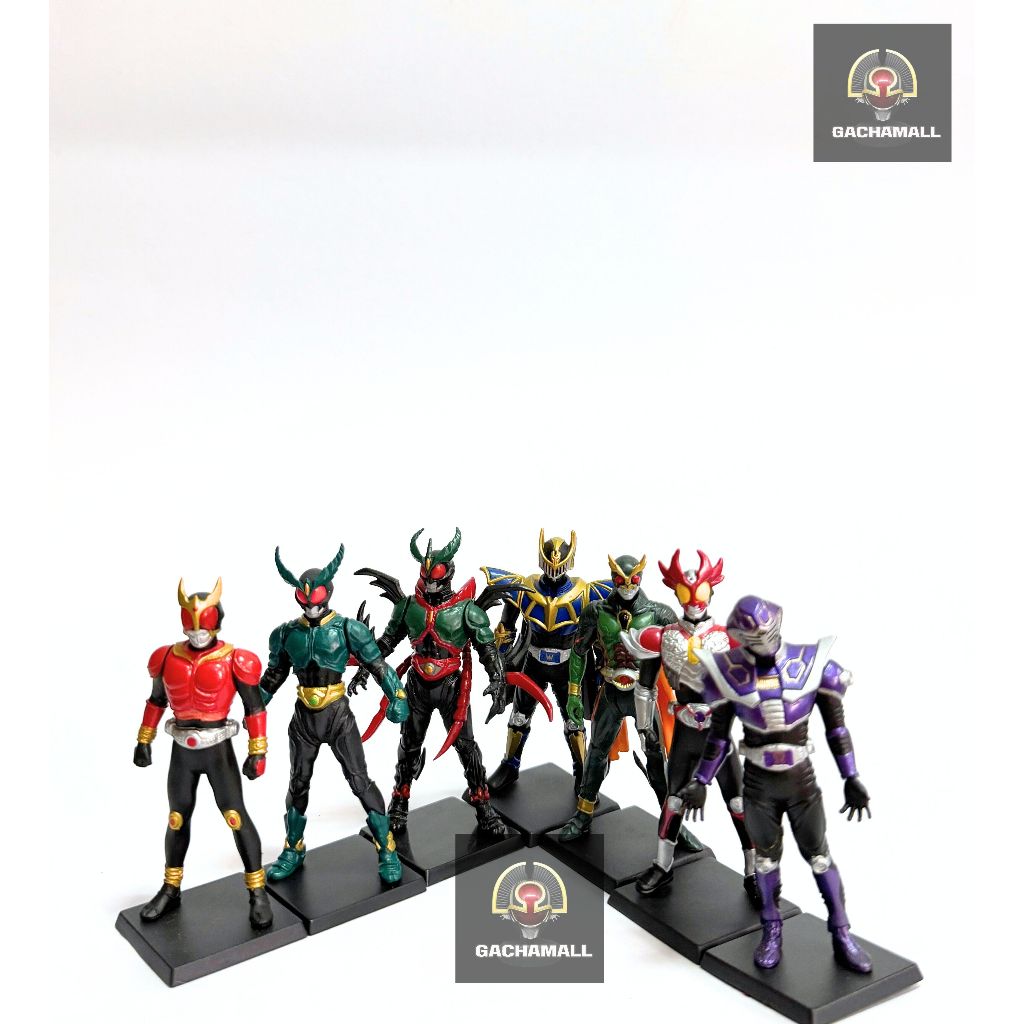 Bandai HG Kamen Rider โมเดล มาสไรเดอร์ คูกะ อากิโตะ ริวคิ Kuuga Agito Ryuki กาชาปอง ฐานสี่เหลี่ยม