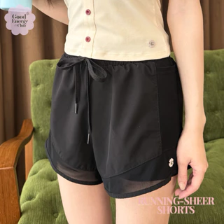 GOOD ENERGY CLUB - RUNNING-SHEER SHORTS[0192] กางเกงขาสั้น กระเป๋าข้าง มีซับใน ดีเทลผ้าตาข่าย (8L-8O)