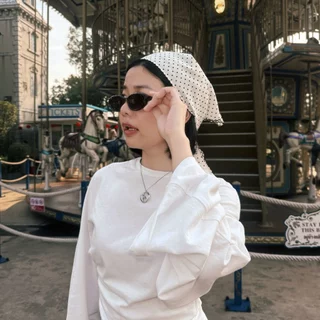 ✨GIMMIC THE G ผ้าโพกผม ผูกผม ผ้าพันคอ ทรง3เหลี่ยม รุ่น Polkadot ผ้านุ่มสบาย