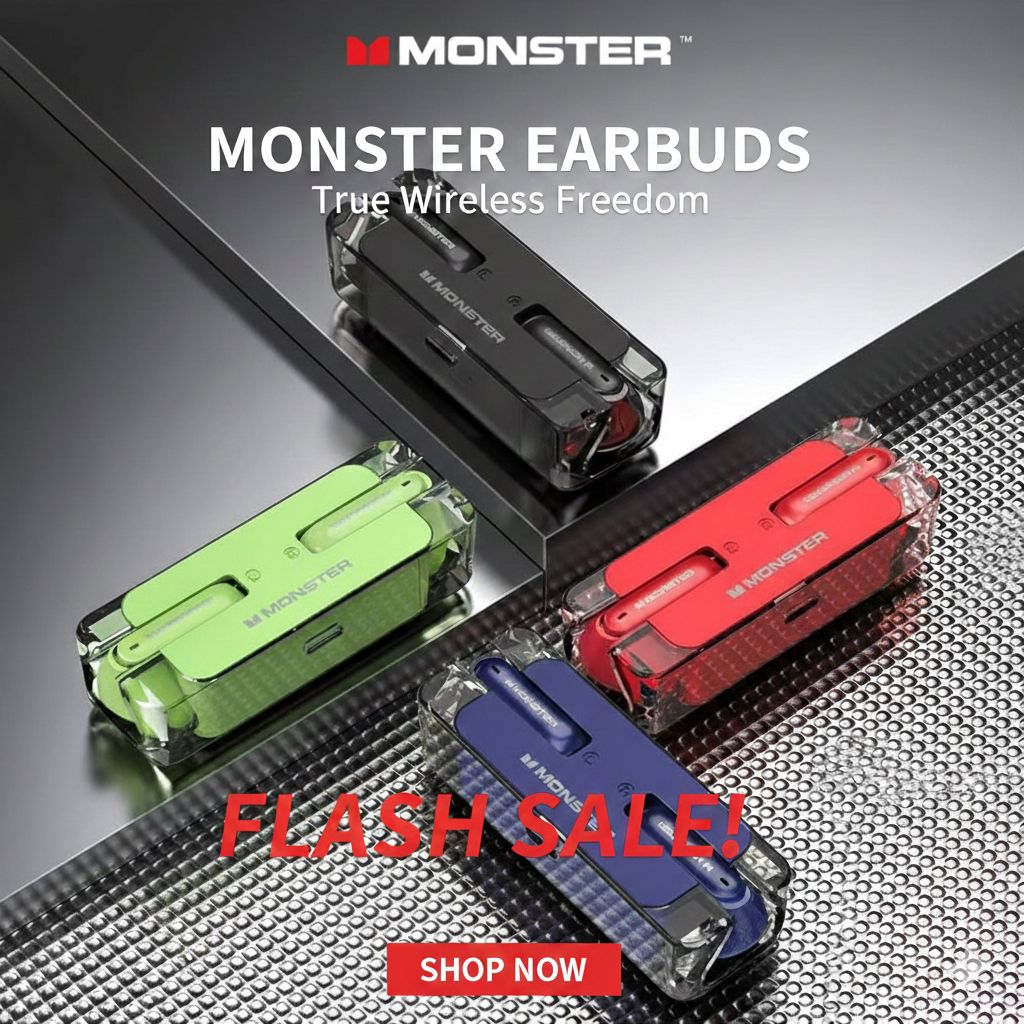 หูฟังบลูทูธ Monster XKT08 TWS | Bluetooth 5.3 แบบ True Wireless 🎧 Latency ต่ำ สำหรับเกม & เพลง