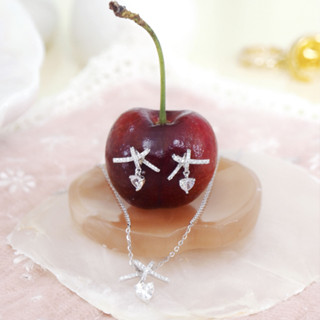 Suwann.na [ราคาต่อคู่] สร้อยคอ สร้อยคอเงินแท้ ต่างหู ต่างหูเ…