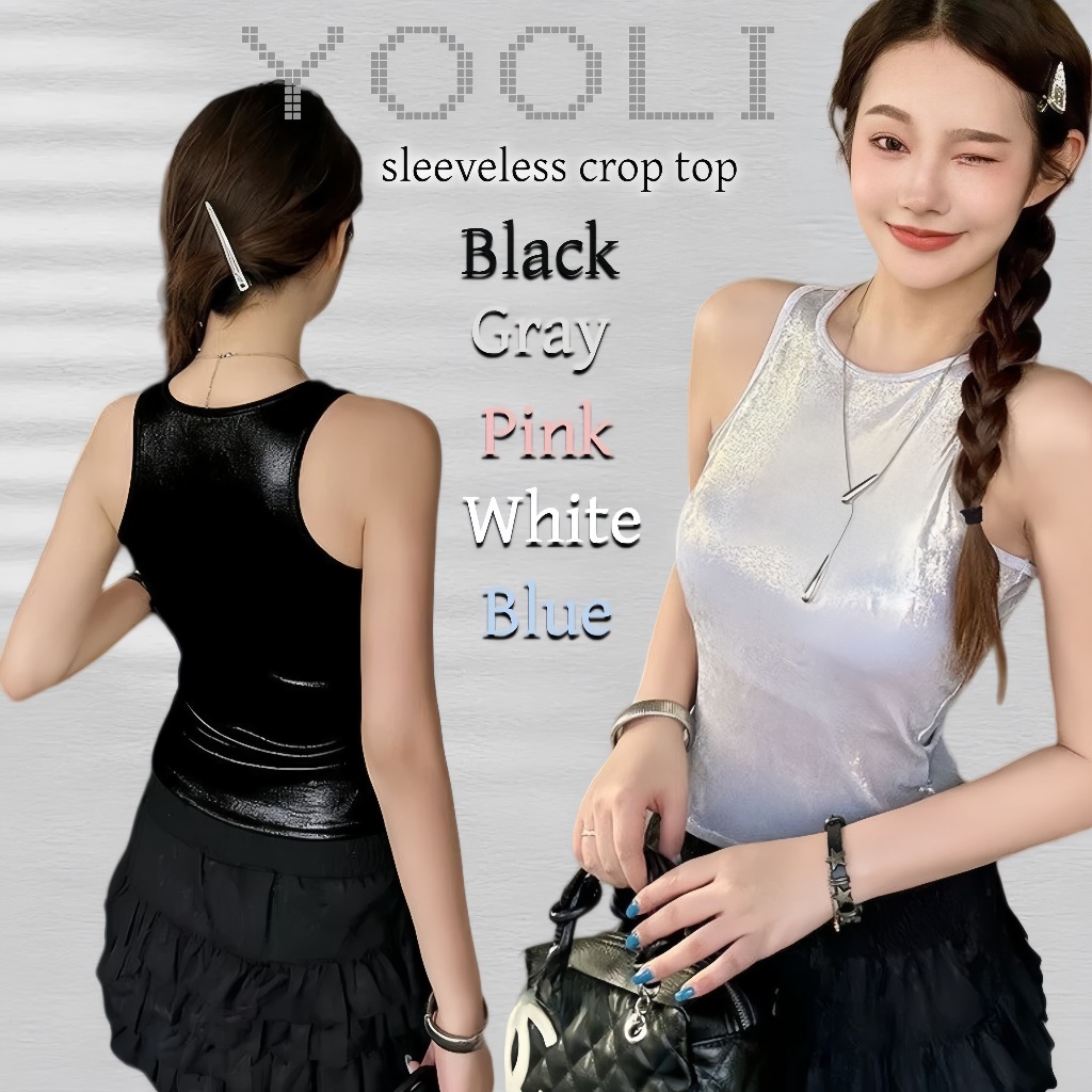 เสื้อกล้าม เสริมฟองน่ำในตัว ผ้าใส่สบายไม่ร้อน เก็บทรง สีสดใสโฮโลแกรม เสื้อผู้หญิง แฟชั่น Symple.style FY1685