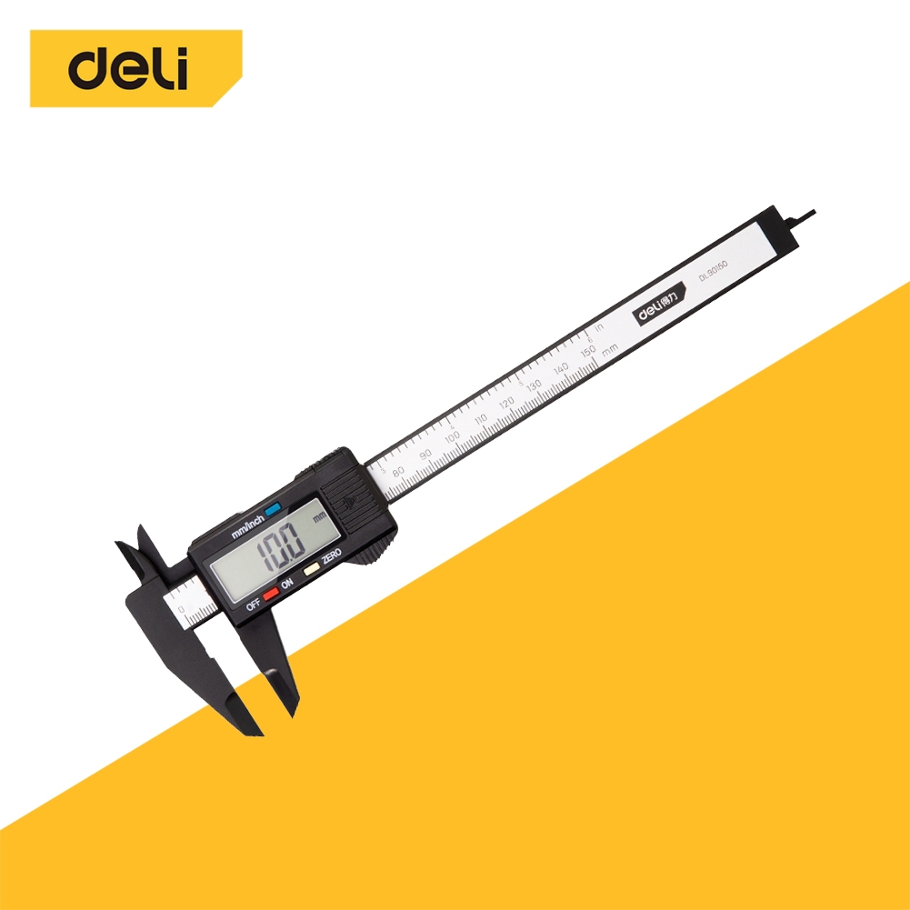 Deli เวอร์เนียร์ดิจิตอล เวอร์เนียคาลิปเปอร์ ตัวเครื่องสแตนเลส เครื่องวัดดิจิตอล  ความแม่นยำสูง Vernier Caliper