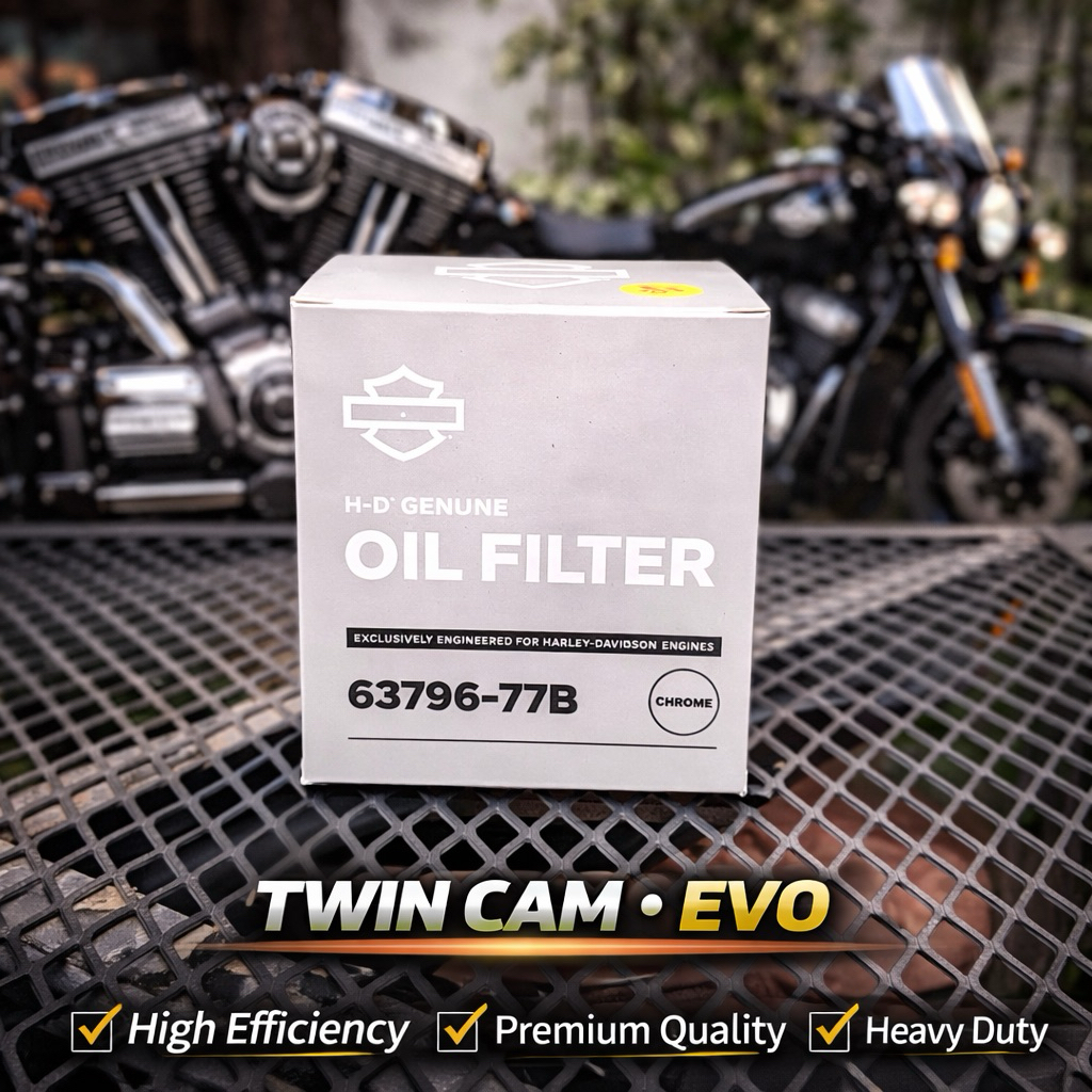 กรองน้ำมันเครื่องรถHarley Sportster/Evoกรองสีโครม#63796-77B