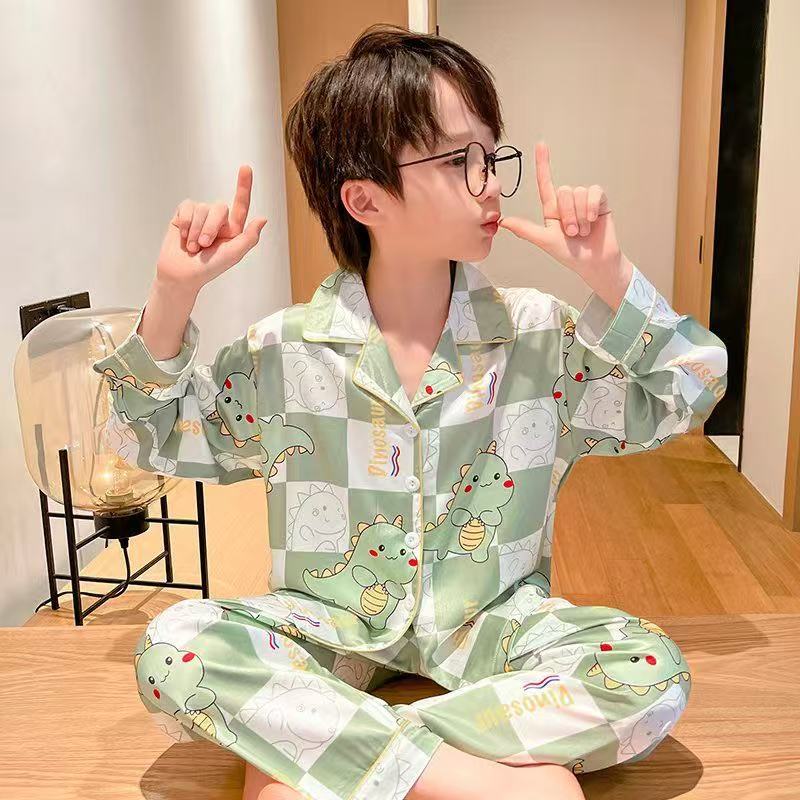 TT2222 Easy เซทชุดนอนเด็กใส่ได้ทั้งชายและหญิง **ต้องเทียบตารางก่อนสั่งซื้อ** เนื้อผ้าซาติน(บาง) สไตล