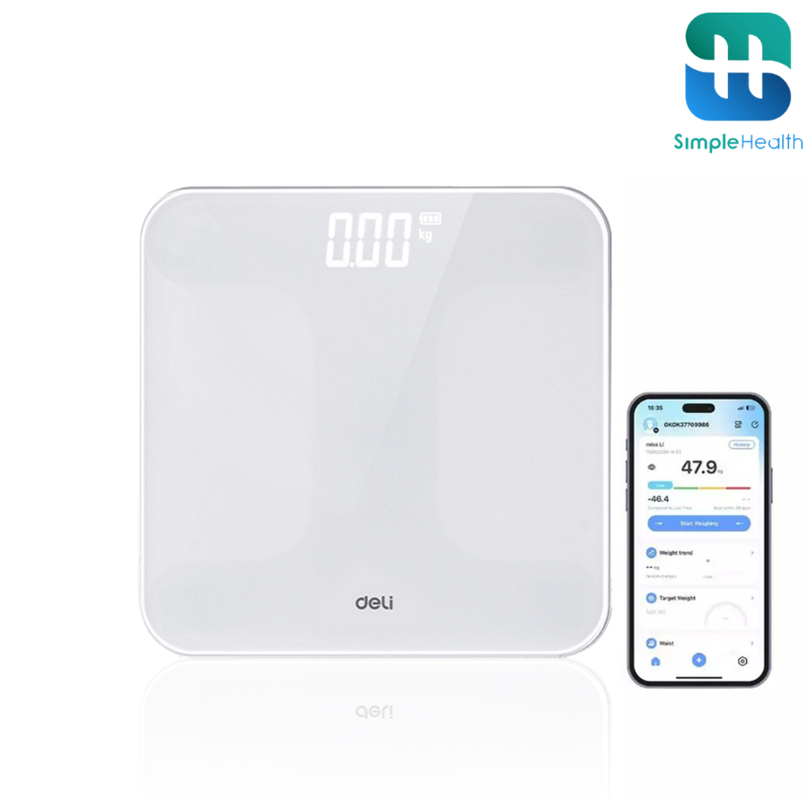 Simple Health TH เเครื่องชั่งน้ำหนัก วัดไขมัน เชื่อม Bluetooth Smart Weight Scale วิเคราะห์ร่างกาย รับน้ำหนักสูง 180kg