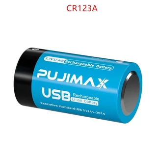 PUJIMAX ถ่านชาร์จ 3.7V CR123A 2550mWh ราคา1ก้อน/1PCS แถมสายชาร์จให้